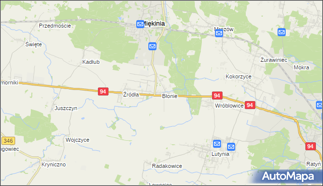 mapa Błonie gmina Miękinia, Błonie gmina Miękinia na mapie Targeo