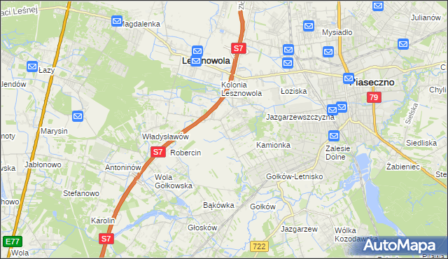 mapa Bobrowiec gmina Piaseczno, Bobrowiec gmina Piaseczno na mapie Targeo