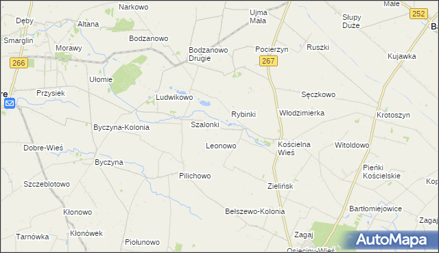 mapa Bodzanówek gmina Osięciny, Bodzanówek gmina Osięciny na mapie Targeo