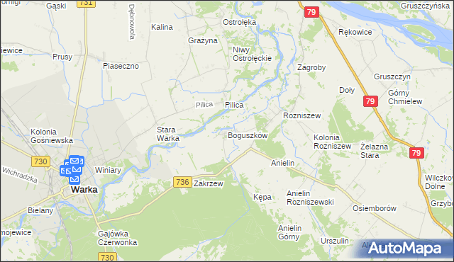 mapa Boguszków, Boguszków na mapie Targeo