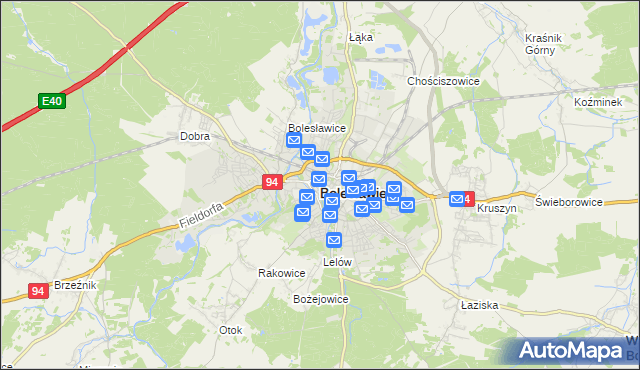 mapa Bolesławca, Bolesławiec na mapie Targeo