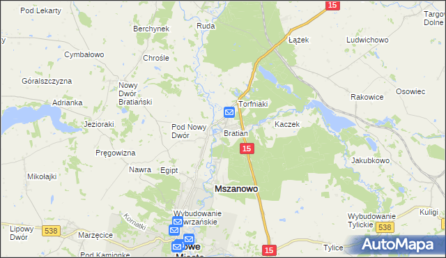 mapa Bratian, Bratian na mapie Targeo