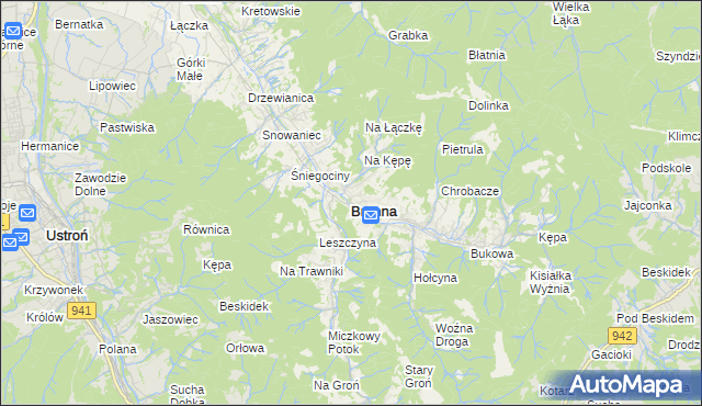 mapa Brenna, Brenna na mapie Targeo