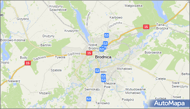 mapa Brodnica, Brodnica na mapie Targeo