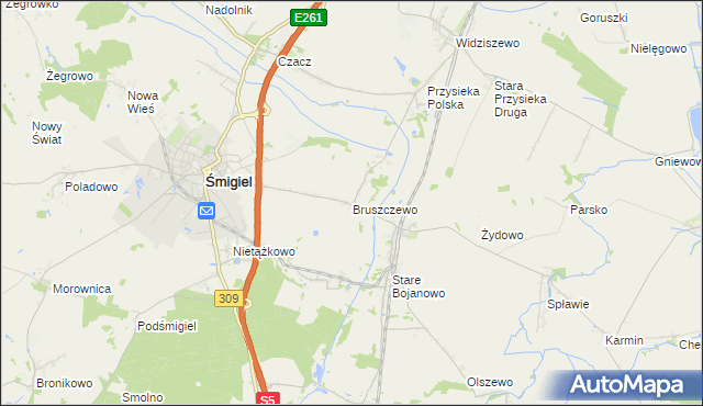 mapa Bruszczewo, Bruszczewo na mapie Targeo