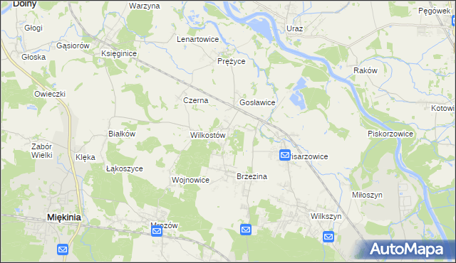 mapa Brzezinka Średzka, Brzezinka Średzka na mapie Targeo