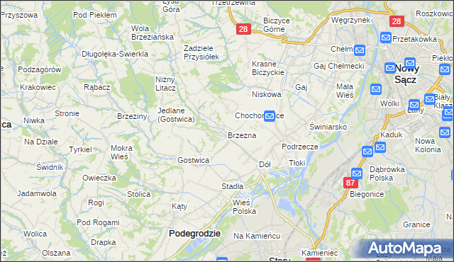 mapa Brzezna, Brzezna na mapie Targeo