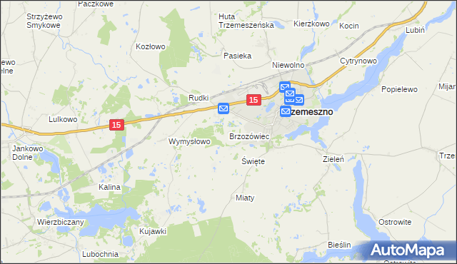 mapa Brzozówiec, Brzozówiec na mapie Targeo
