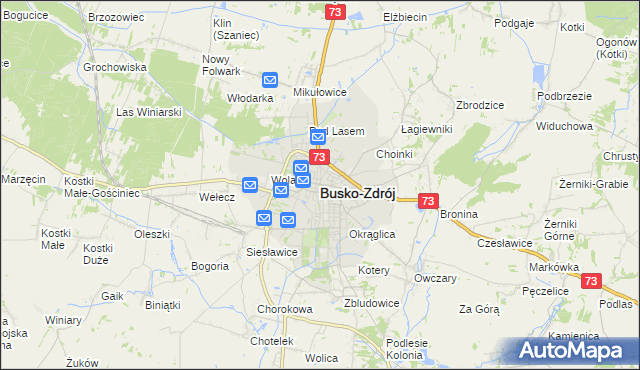 mapa Busko-Zdrój, Busko-Zdrój na mapie Targeo