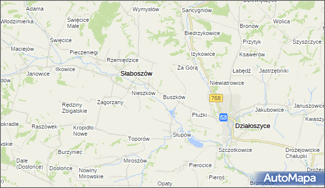 mapa Buszków, Buszków na mapie Targeo