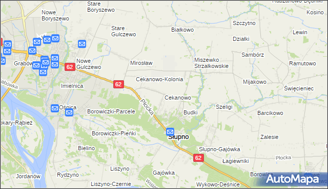 mapa Cekanowo gmina Słupno, Cekanowo gmina Słupno na mapie Targeo
