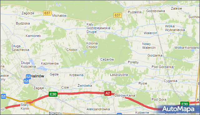 mapa Cezarów, Cezarów na mapie Targeo