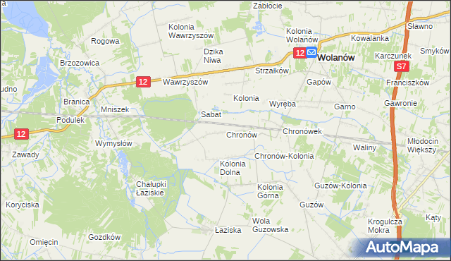 mapa Chronów gmina Orońsko, Chronów gmina Orońsko na mapie Targeo