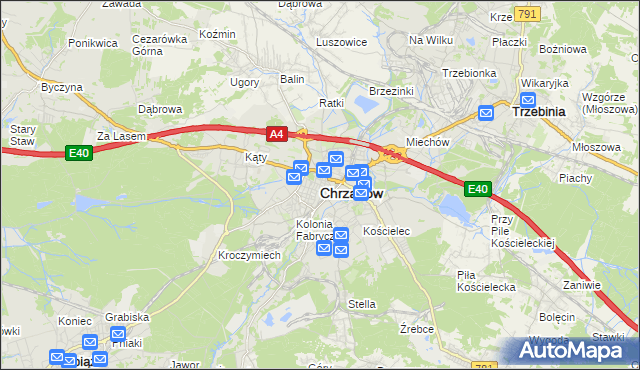 mapa Chrzanów, Chrzanów na mapie Targeo