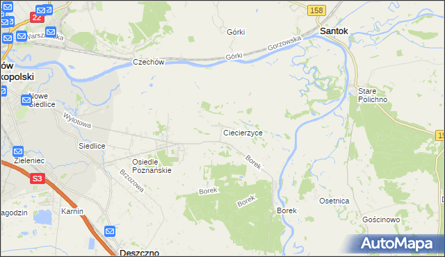 mapa Ciecierzyce, Ciecierzyce na mapie Targeo