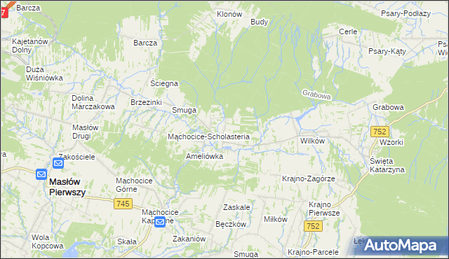 mapa Ciekoty, Ciekoty na mapie Targeo