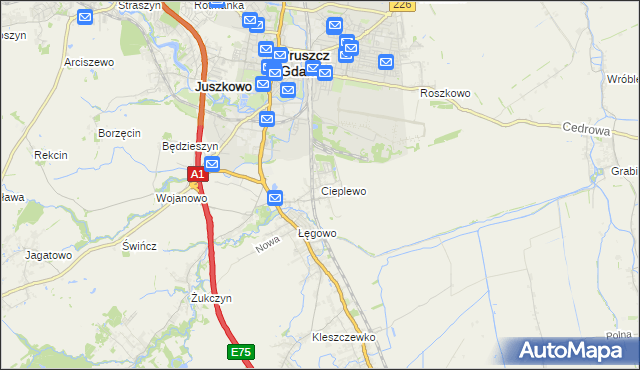 mapa Cieplewo, Cieplewo na mapie Targeo