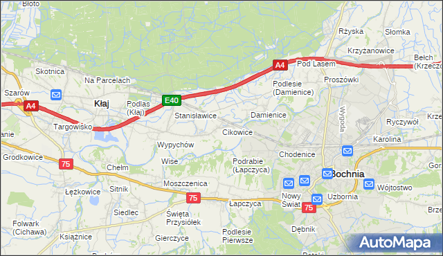 mapa Cikowice, Cikowice na mapie Targeo