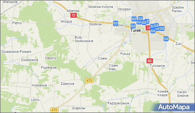 mapa Cisew, Cisew na mapie Targeo