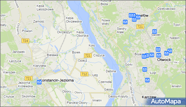 mapa Ciszyca gmina Konstancin-Jeziorna, Ciszyca gmina Konstancin-Jeziorna na mapie Targeo
