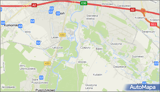 mapa Czapury, Czapury na mapie Targeo