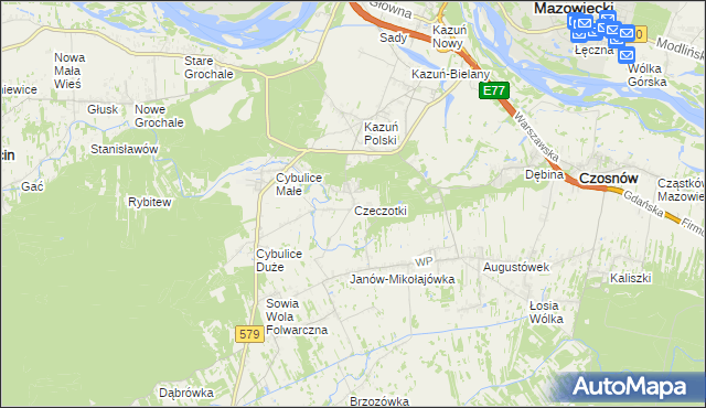 mapa Czeczotki, Czeczotki na mapie Targeo