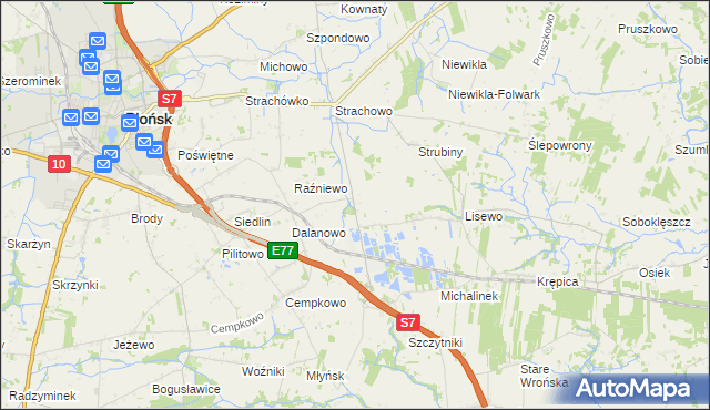 mapa Dalanówek, Dalanówek na mapie Targeo