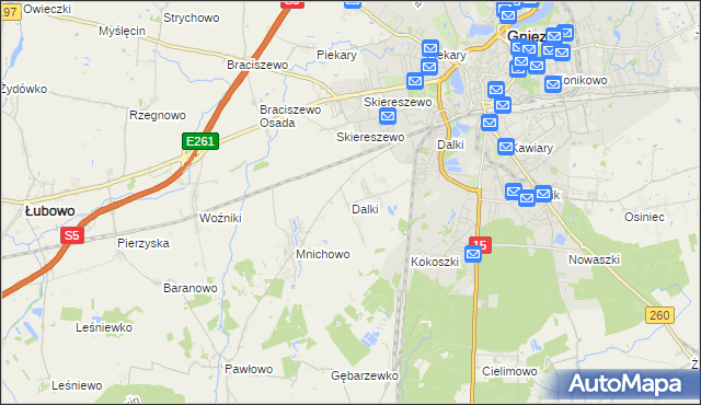 mapa Dalki, Dalki na mapie Targeo