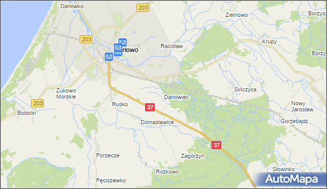 mapa Darłowiec, Darłowiec na mapie Targeo
