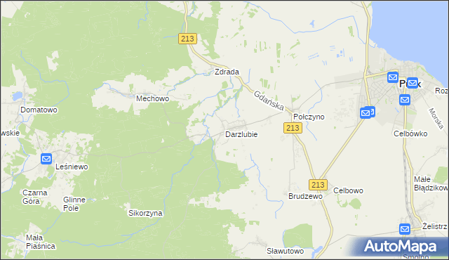 mapa Darzlubie, Darzlubie na mapie Targeo