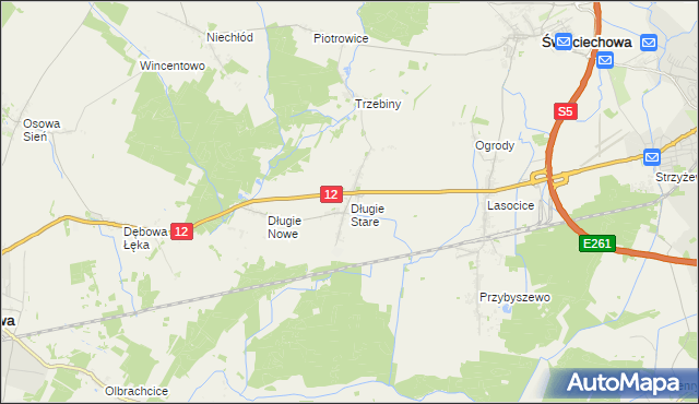 mapa Długie Stare, Długie Stare na mapie Targeo