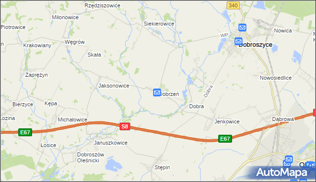 mapa Dobrzeń, Dobrzeń na mapie Targeo