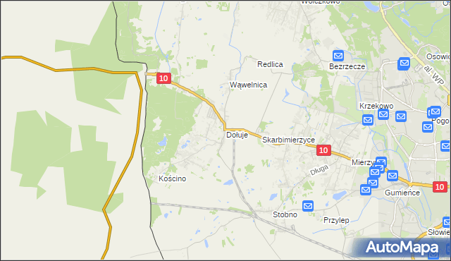 mapa Dołuje, Dołuje na mapie Targeo