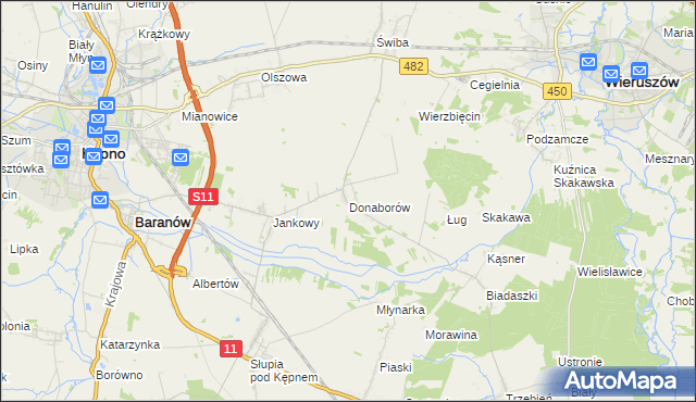 mapa Donaborów, Donaborów na mapie Targeo