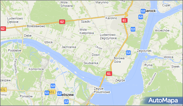 mapa Dosin, Dosin na mapie Targeo
