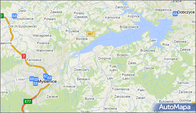 mapa Droginia, Droginia na mapie Targeo