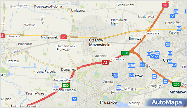 mapa Duchnice, Duchnice na mapie Targeo