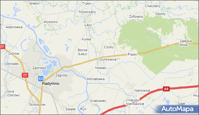 mapa Duńkowice, Duńkowice na mapie Targeo