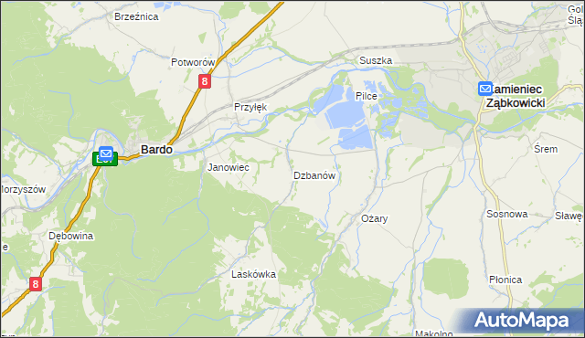 mapa Dzbanów, Dzbanów na mapie Targeo