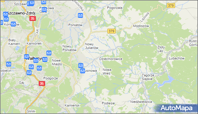 mapa Dziećmorowice, Dziećmorowice na mapie Targeo