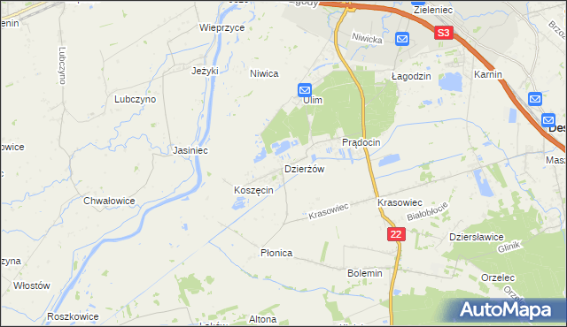 mapa Dzierżów, Dzierżów na mapie Targeo