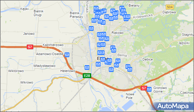 mapa Elbląga, Elbląg na mapie Targeo