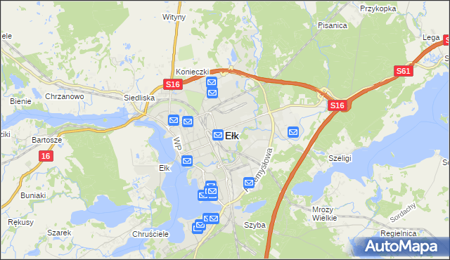 mapa Ełku, Ełk na mapie Targeo