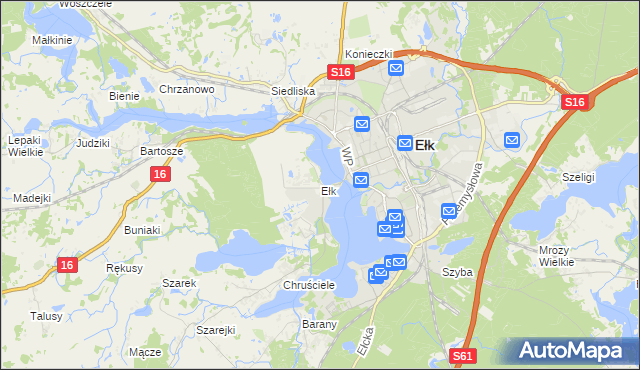 mapa Ełk powiat ełcki, Ełk powiat ełcki na mapie Targeo