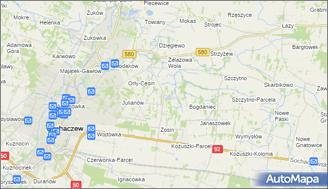 mapa Feliksów gmina Sochaczew, Feliksów gmina Sochaczew na mapie Targeo