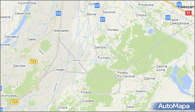 mapa Furmany, Furmany na mapie Targeo