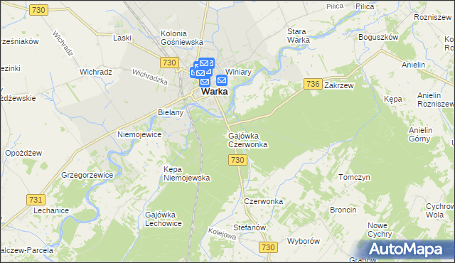 mapa Gajówka Czerwonka, Gajówka Czerwonka na mapie Targeo