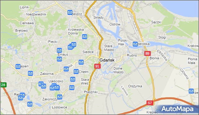 mapa Gdańska, Gdańsk na mapie Targeo