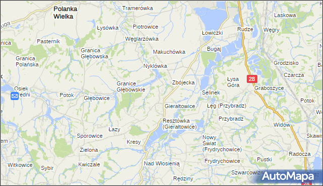 mapa Gierałtowiczki, Gierałtowiczki na mapie Targeo