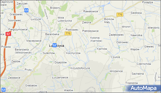 mapa Głęboka gmina Kocmyrzów-Luborzyca, Głęboka gmina Kocmyrzów-Luborzyca na mapie Targeo